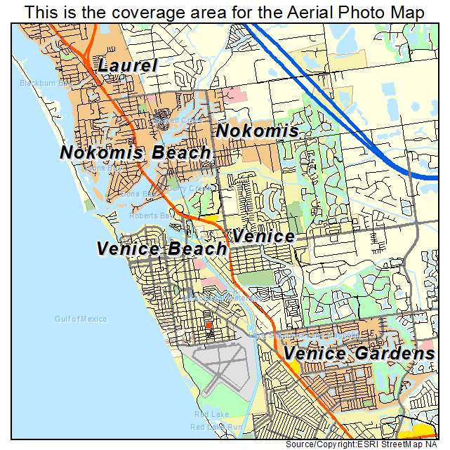 Aerial Photography Map Of Venice FL Florida