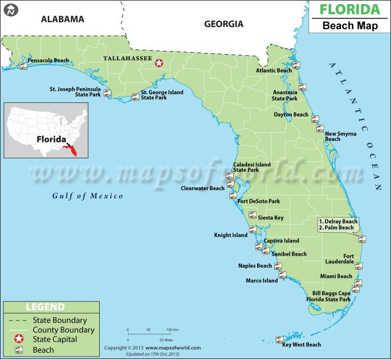 Best Beaches In Florida Map Of Florida Beaches Map Of 