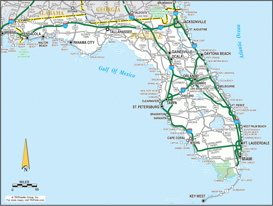 Detailed Political Map Of Florida Ezilon Maps Detailed 