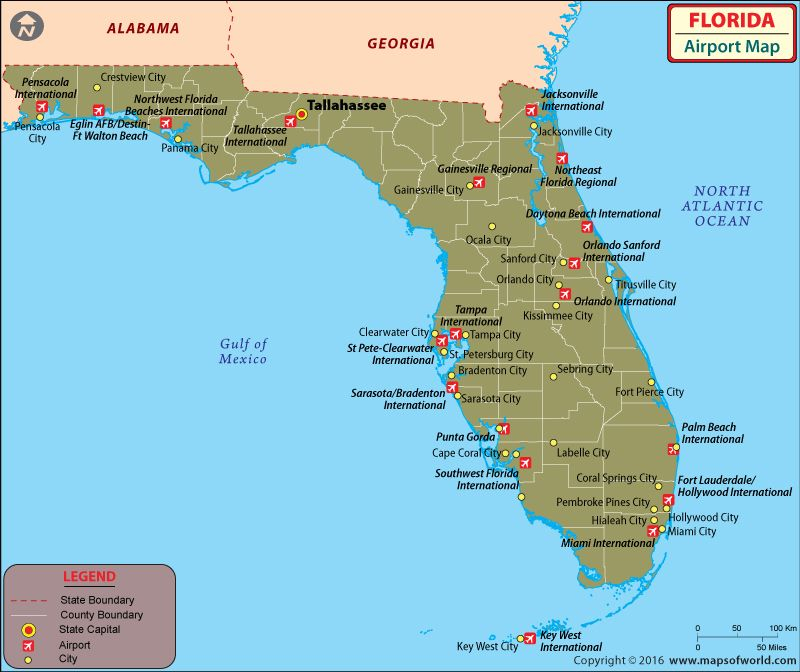 Florida Airports Airport Map Map Of Florida Cities 