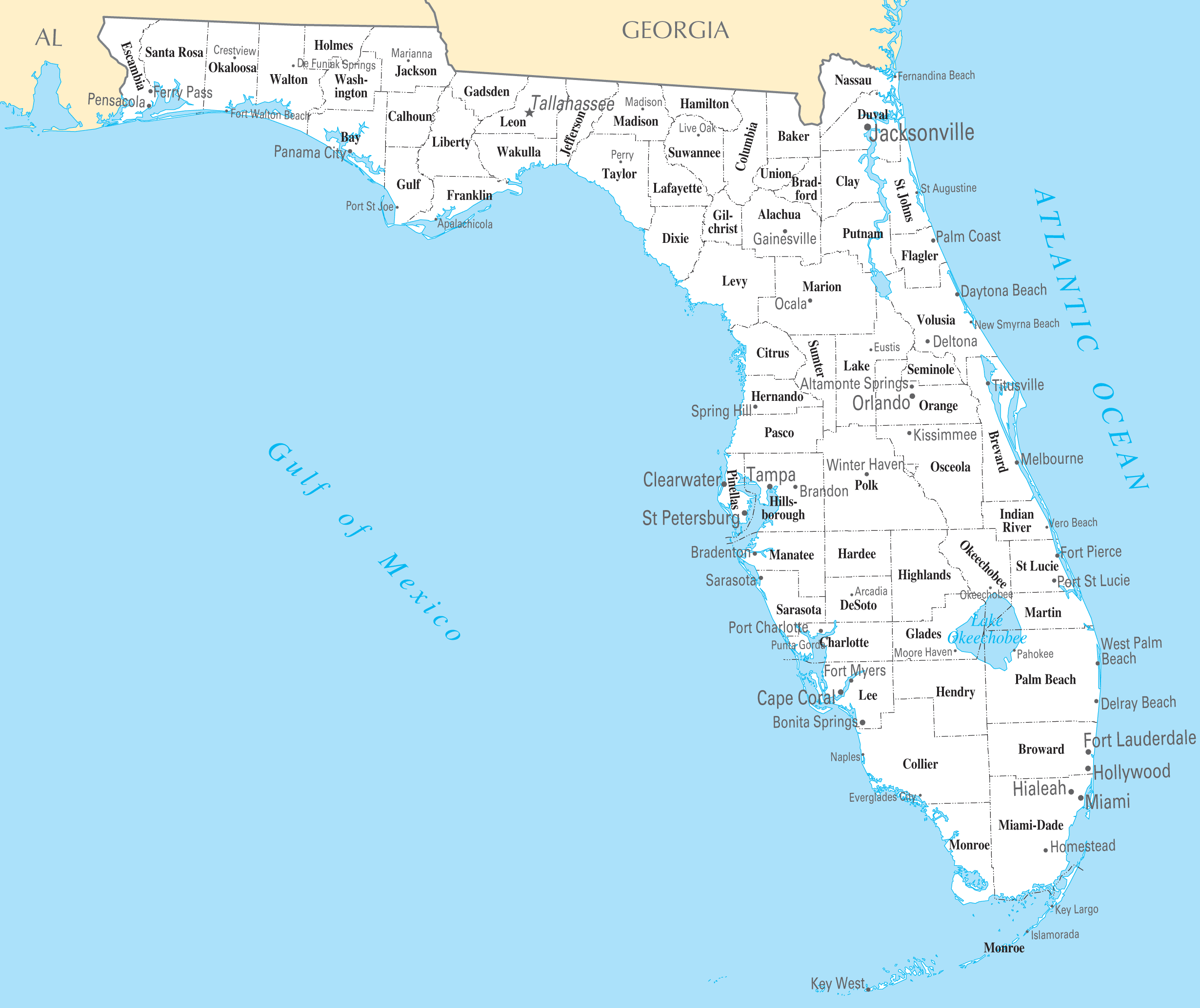 Florida Cities And Towns Mapsof