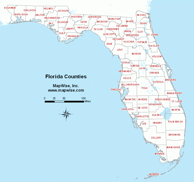 Florida County Map