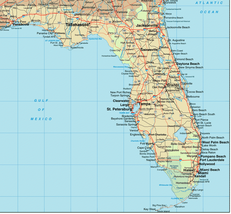 Florida Map Miami Beach 411 A Map Of Floirda And Cities