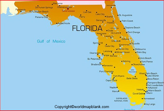 Labeled Florida Map With Cities World Map Blank And 