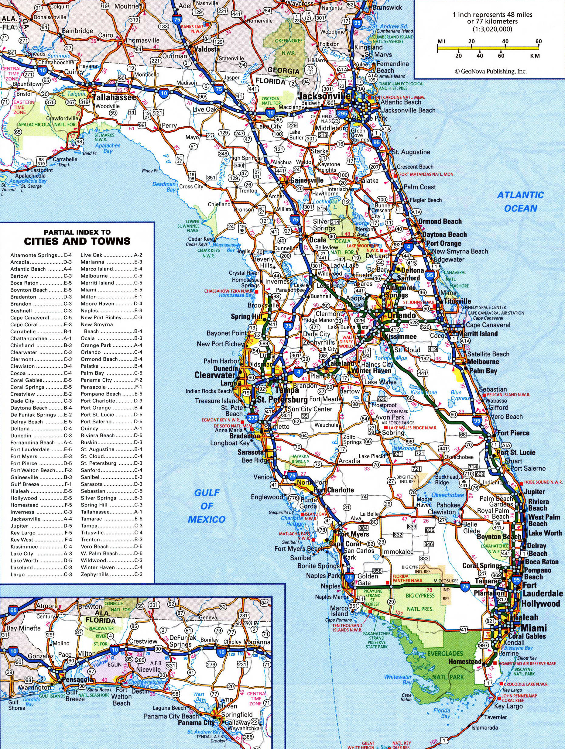 Laminated Map Large Detailed Roads And Highways Map Of 