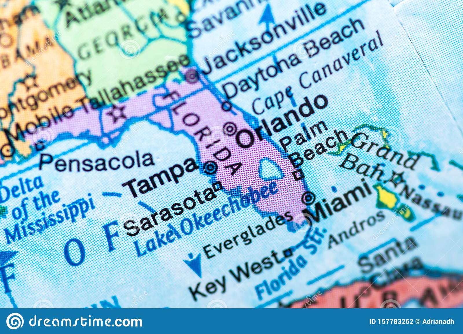 Map Of Florida Close Up Stock Photo Image Of Globe 