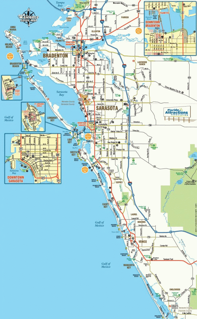 Map Of Sarasota And Bradenton Florida Welcome Guide Map 